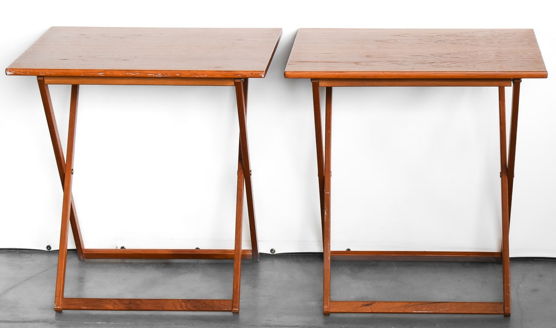 BRDR FURBO DANISH TEAK FOLDING TABLE PAIR (1 of 4)