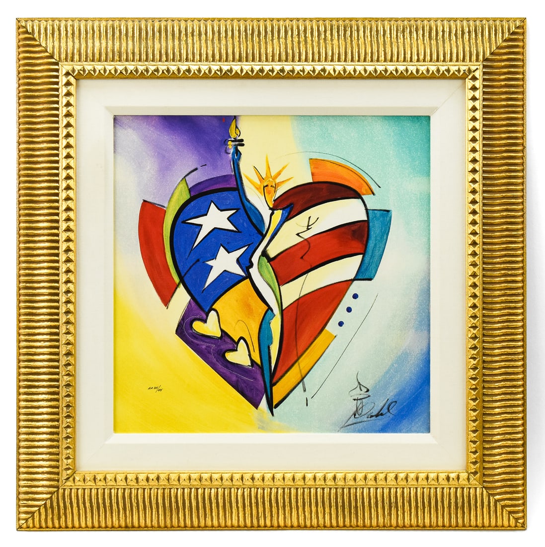 ALFRED GOCKEL 'GLORY OF LOVE' SIGNED GICLEE: Limited edition giclee "Glory of Love" on canvas by listed artist, Alfred Alexander Gockel (Germany, 1952-), signed lower right and numbered 35/45, lower left. Art measures 16" H x 16" W presented in