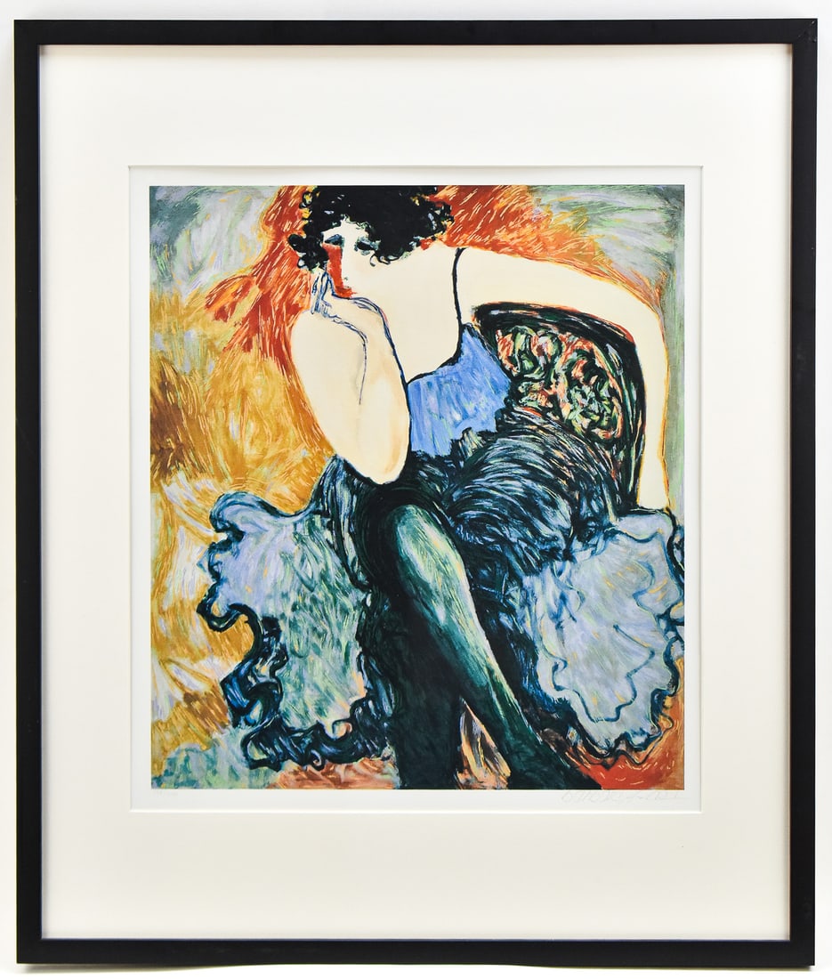 BARBARA WOOD 'IN THE WINGS' SIGNED SERIGRAPH: Limited edition serigraph print "In the Wings" on paper by listed artist, Barbara A. Wood (OH, CA, 20/21st century), signed lower right and numbered 178/1250, lower left. Art measures 20&quo