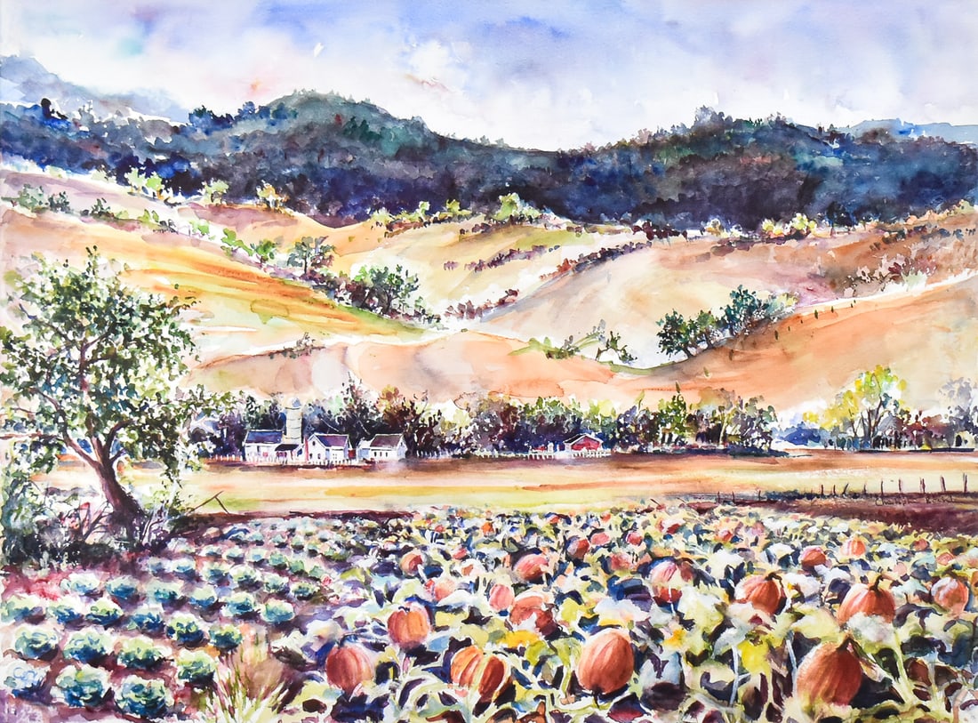CHRISTOPHER BECHLER "THE PUMPKIN PATCH" WATERCOLOR - 2