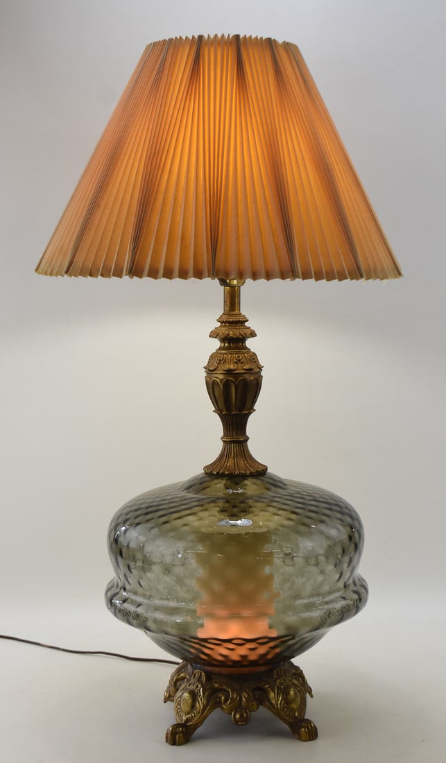 EF & EF TABLE LAMP 'No. 145-4 AND 145-5': An EF & EF Industries Incorporated table lamp "No. 145-4 and 145-5", dated 1971. The item measures 36" H, 19.5" W, 19.5" D.