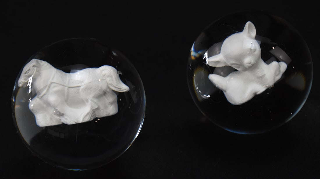 SULFIDE MARBLES: FAWN & HORSE (1 of 2)