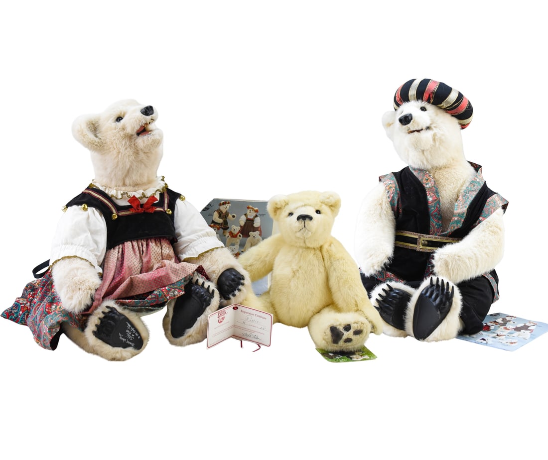 W.M. COLE BEAR AND BEAVER VALLEY KAYLEE NILAN SIGNED LARGE BEARS 'WILHEMINA' & 'ANSEL' (1 of 9)