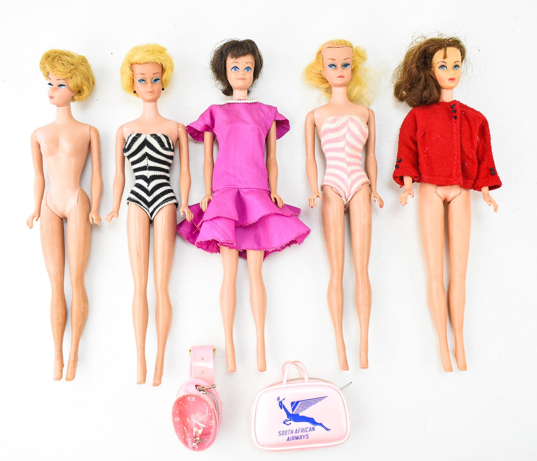 SIX VINTAGE BARBIES & ACCESSORIES (1 of 2)