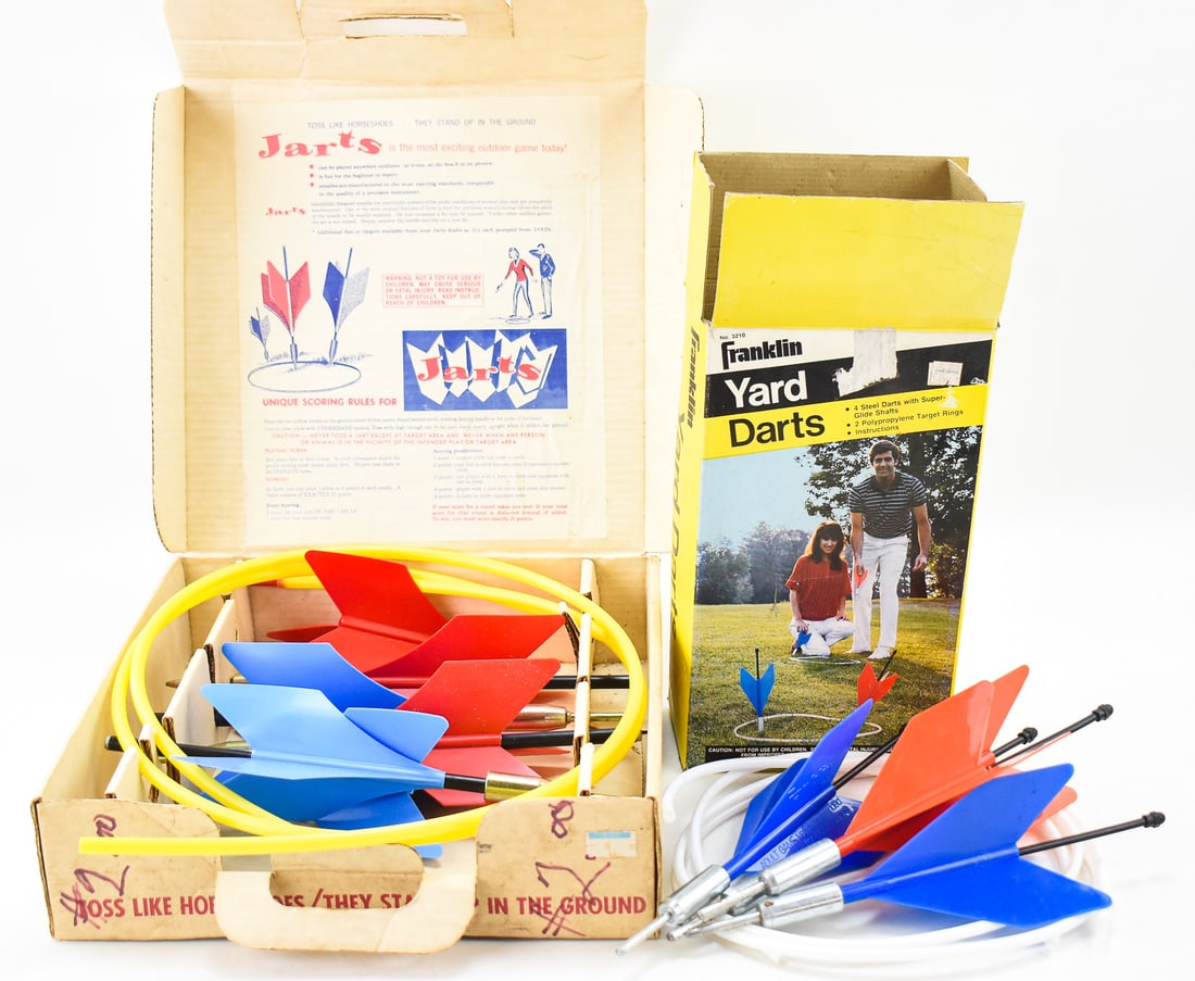JARTS MISSILE GAME SET C. 1970s & FRANKLIN MODEL 3210 LAWN DARTS SETS - 2