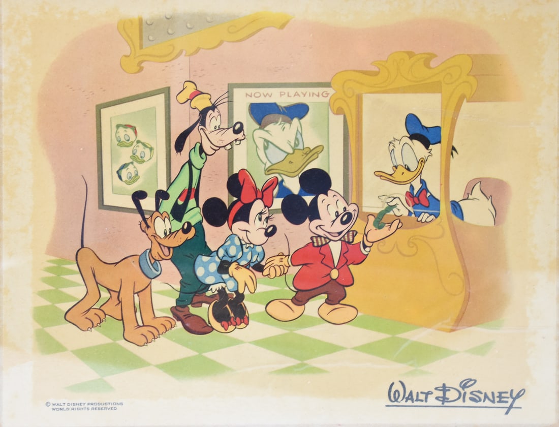FOUR FRAMED DISNEY MEMORABILIA ITEMS - 3