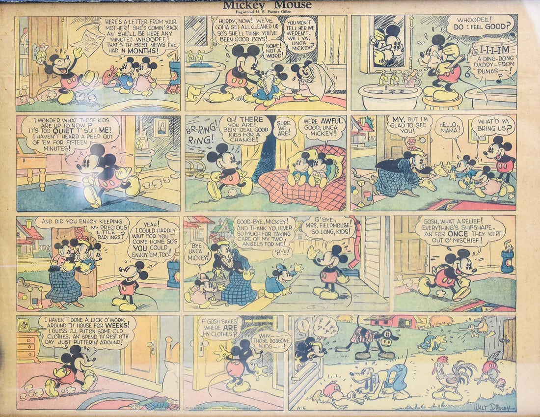 FOUR FRAMED DISNEY MEMORABILIA ITEMS - 4