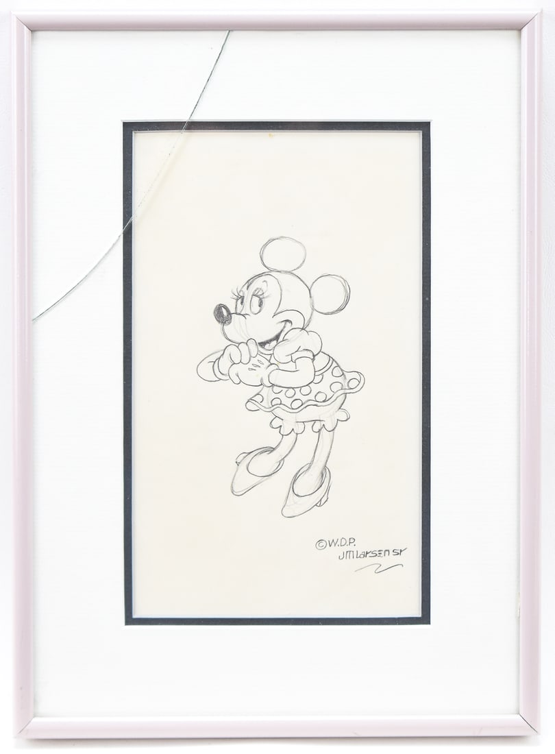 J. M. LARSEN SR., DISNEY MINNIE MOUSE PRODUCTION DRAWING (1 of 3)
