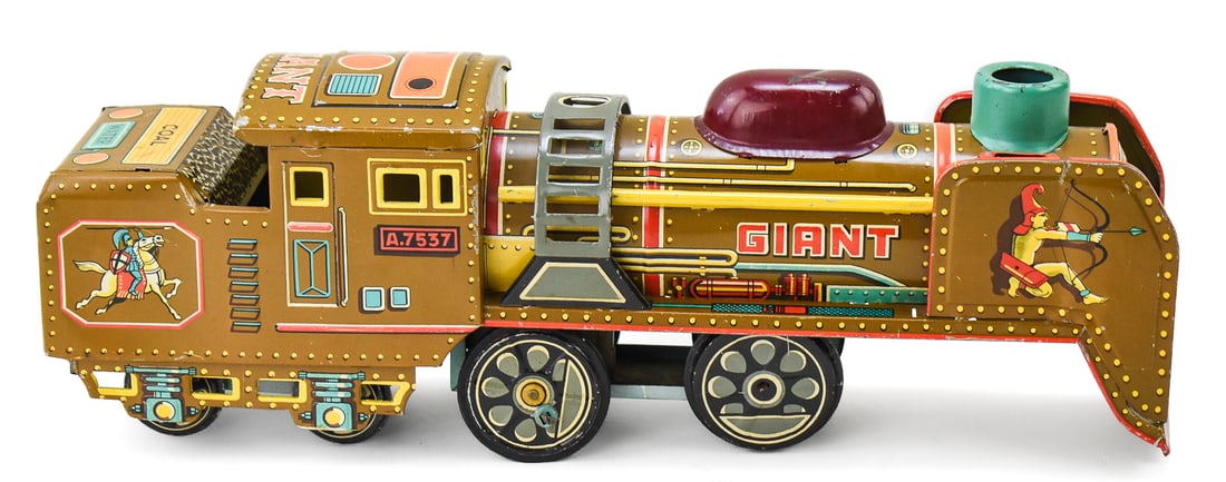 LARGE JAPANESE TIN LITHO FRICTION TOY TRAIN (1 of 3)