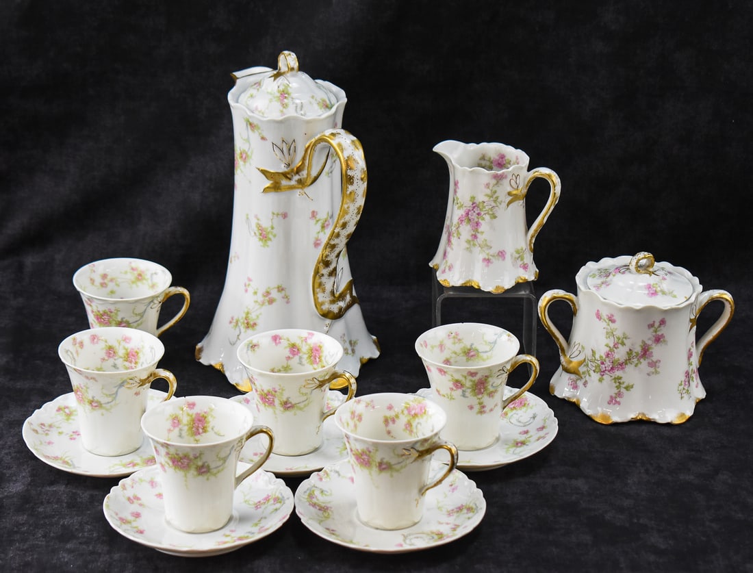 HAVILAND & COMPANY "THE PRINCESS" LIMOGES PORCELAIN CHOCOLATE SET (1 of 4)