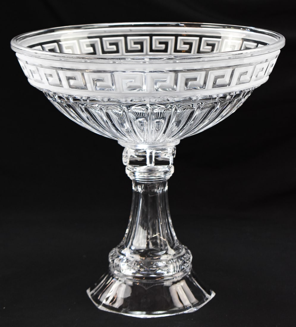 NEOCLASSICAL STYLE CRYSTAL CENTERPIECE PEDESTAL BOWL (1 of 2)