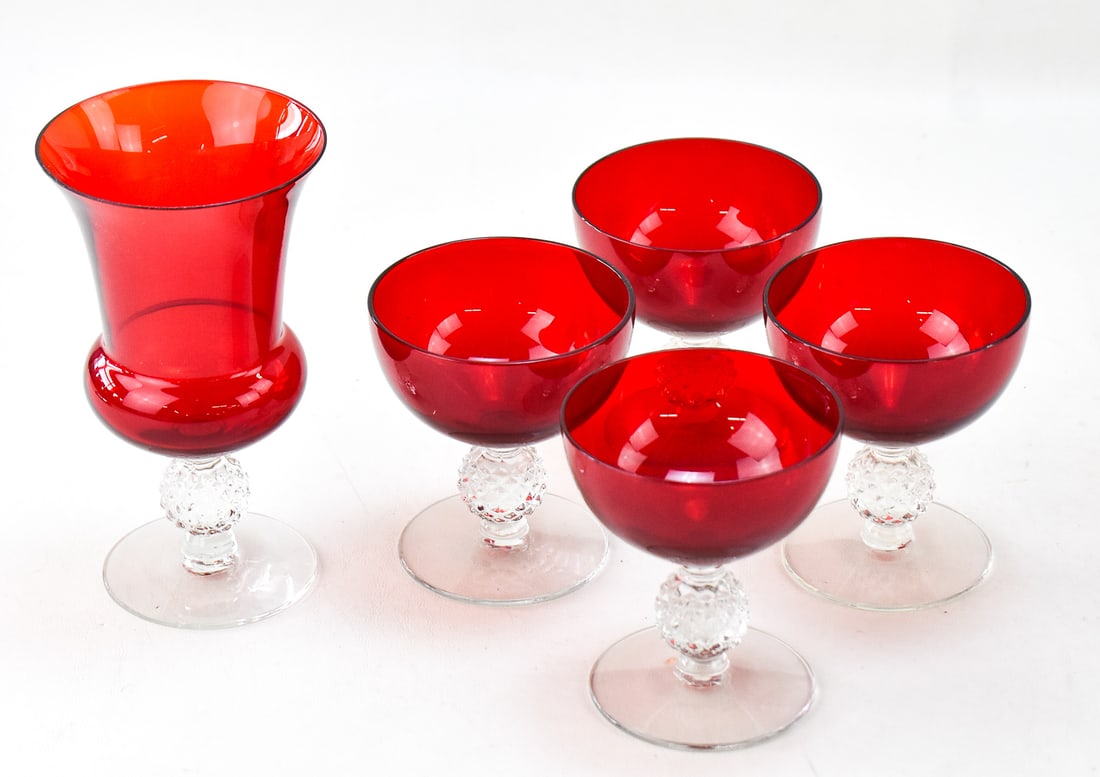 MORGANTOWN "SPANISH RED" GLASSWARE (1 of 3)