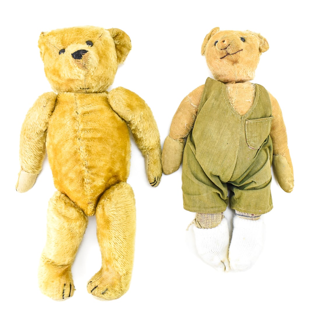 TWO EARLY 20TH CENTURY MOHAIR JOINTED TEDDY BEARS (1 of 4)