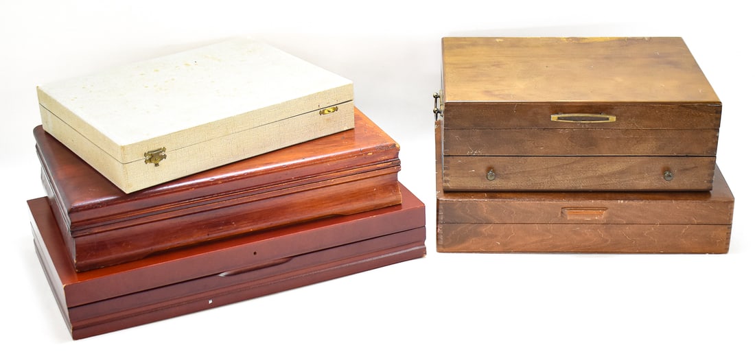FIVE SILVERWARE CHESTS - 2
