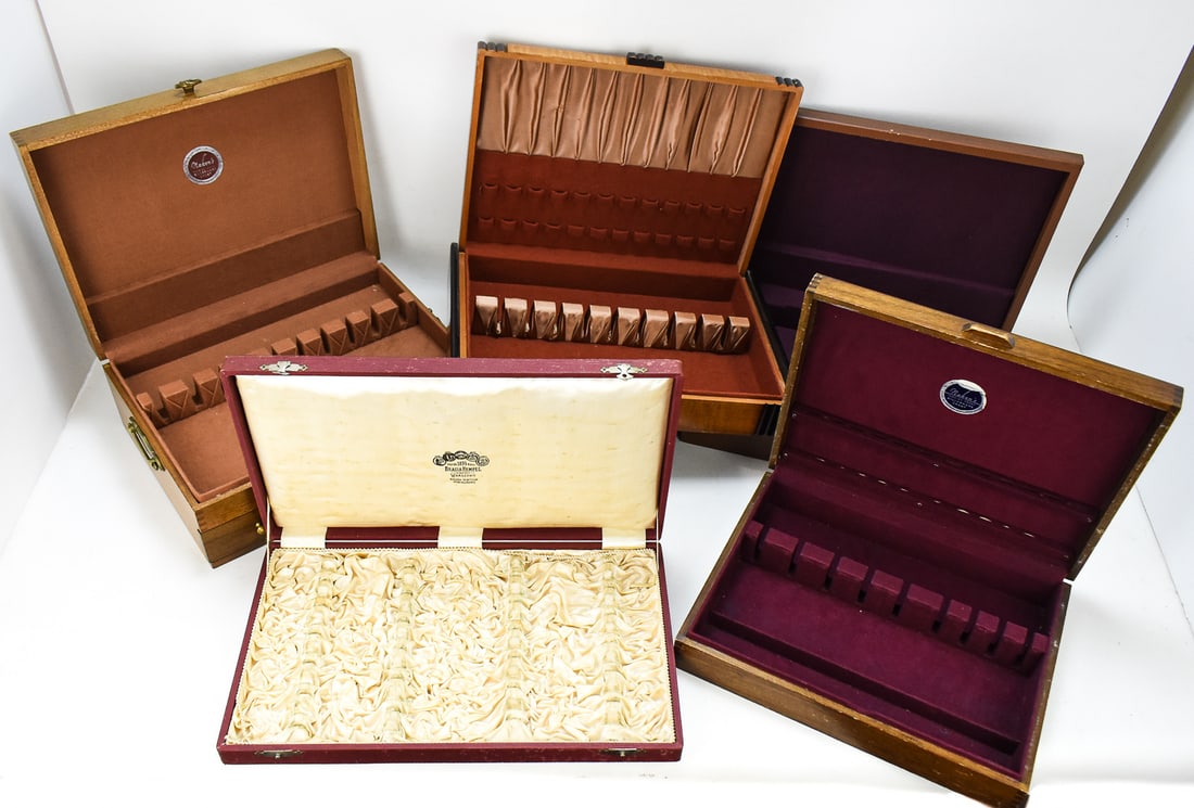 COLLECTION OF WOOD SILVERWARE CHEST (1 of 2)