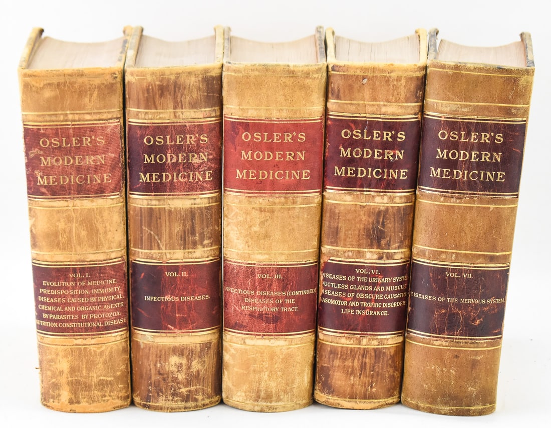 SIR WILLIAM OSLER "OSLER'S MODERN MEDICINE"; FIVE VOLUMES (1 of 7)