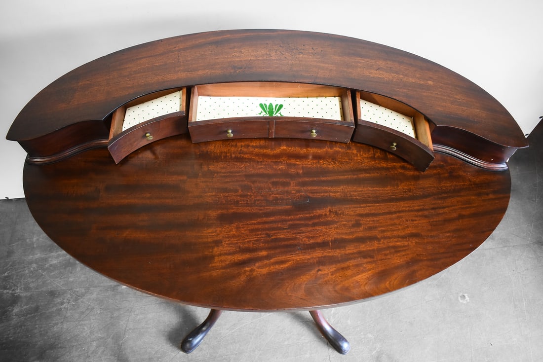 REGENCY STYLE MAHOGANY DRUM TABLE - 3
