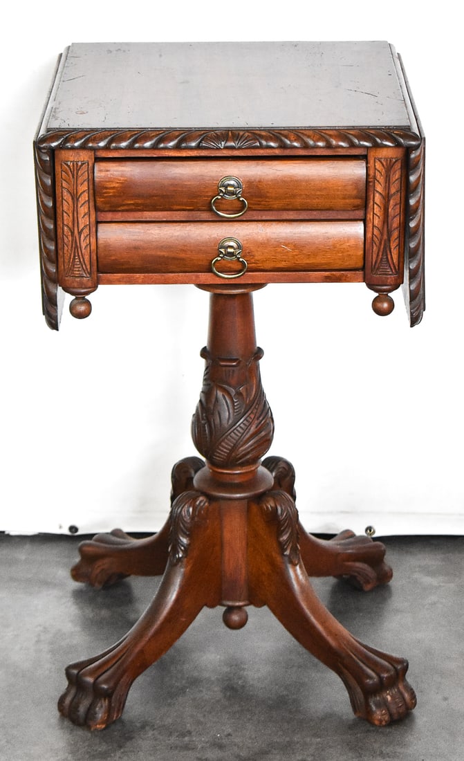 EMPIRE DROP-LEAF SEWING WORK TABLE - 2