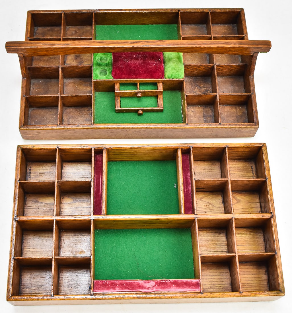 OAK STANDING SEWING BOX - 3