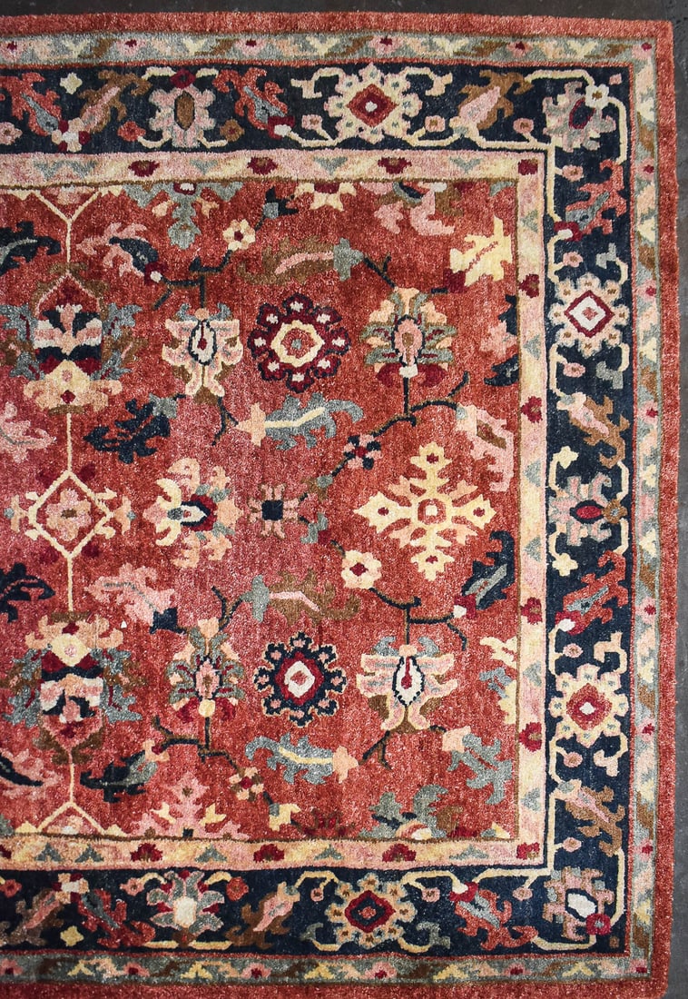 SERAPI-STYLE INDIAN WOOL AREA RUG - 2