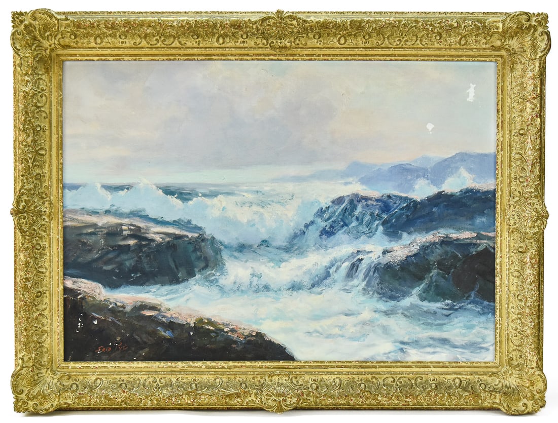 FRED PYE 'EVENING ON THE COAST' OIL PAINTING (1 of 7)
