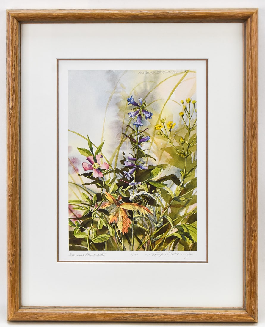 NANCY TAYLOR STONINGTON "SUMMER FLOWERS III" SIGNED LITHOGRAPH (1 of 5)