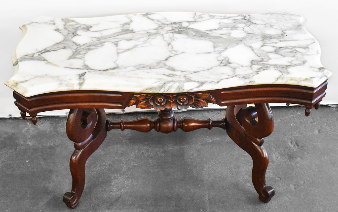 MARBLE TURTLE TOP COFFEE TABLE - 2
