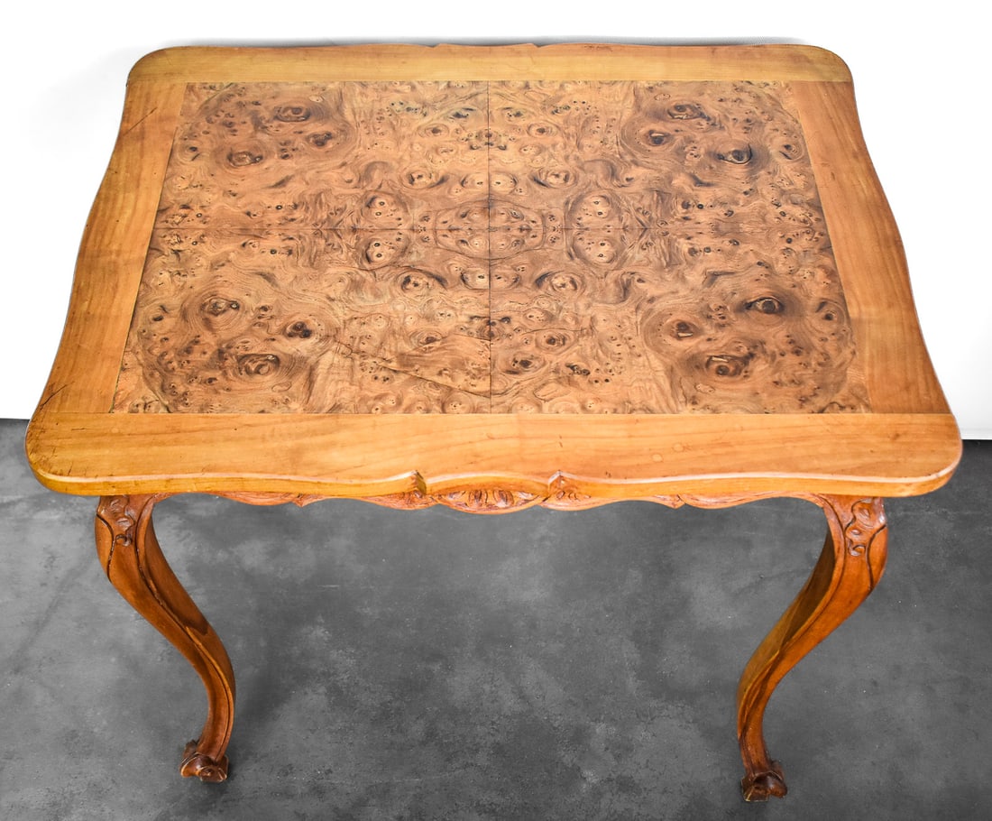 FRENCH WALNUT BURL SIDE TABLE - 2