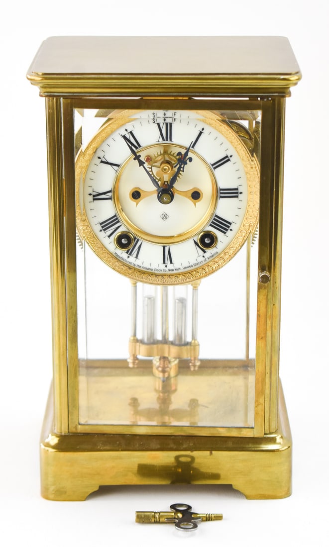 BRASS & CLASS REGULATOR MANTLE CLOCK, ANSONIA CLOCK COMPANY (1 of 4)