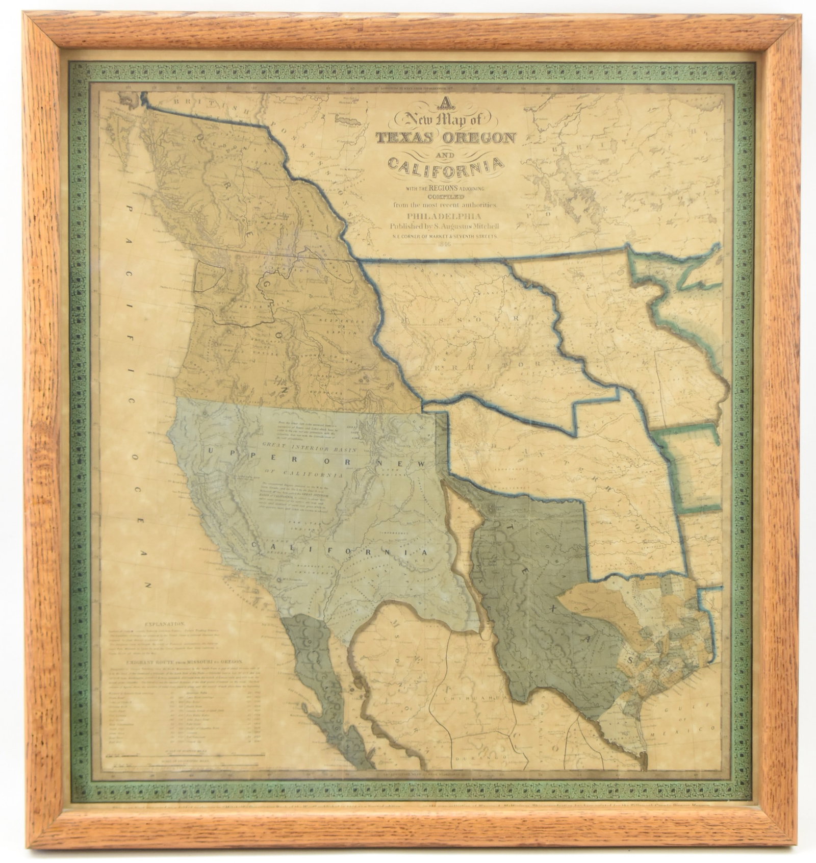 "A NEW MAP OF TEXAS, OREGON, AND CALIFORNIA" MAP REPRINT FOR TILLAMOOK COUNTY PIONEER MUSEUM (1 of 7)
