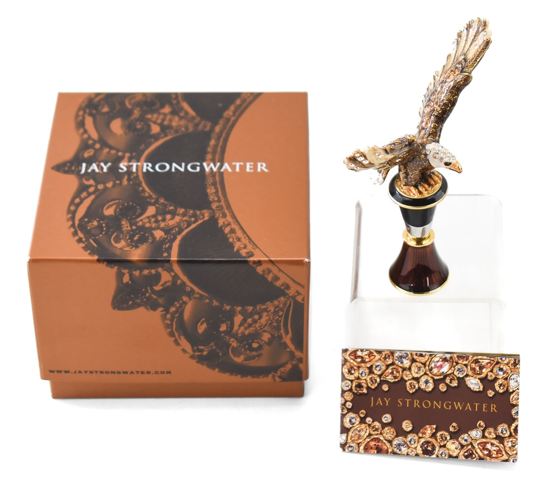 JAY STRONGWATER SWAROVSKI BALD EAGLE WINE STOPPER (1 of 4)