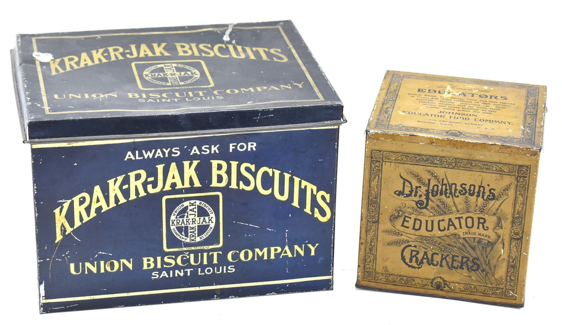 KRAK-R-JAK BISCUITS & DR. JOHNSON'S EDUCATOR CRACKERS TINS, C. EARLY 20TH CENTURY (1 of 4)