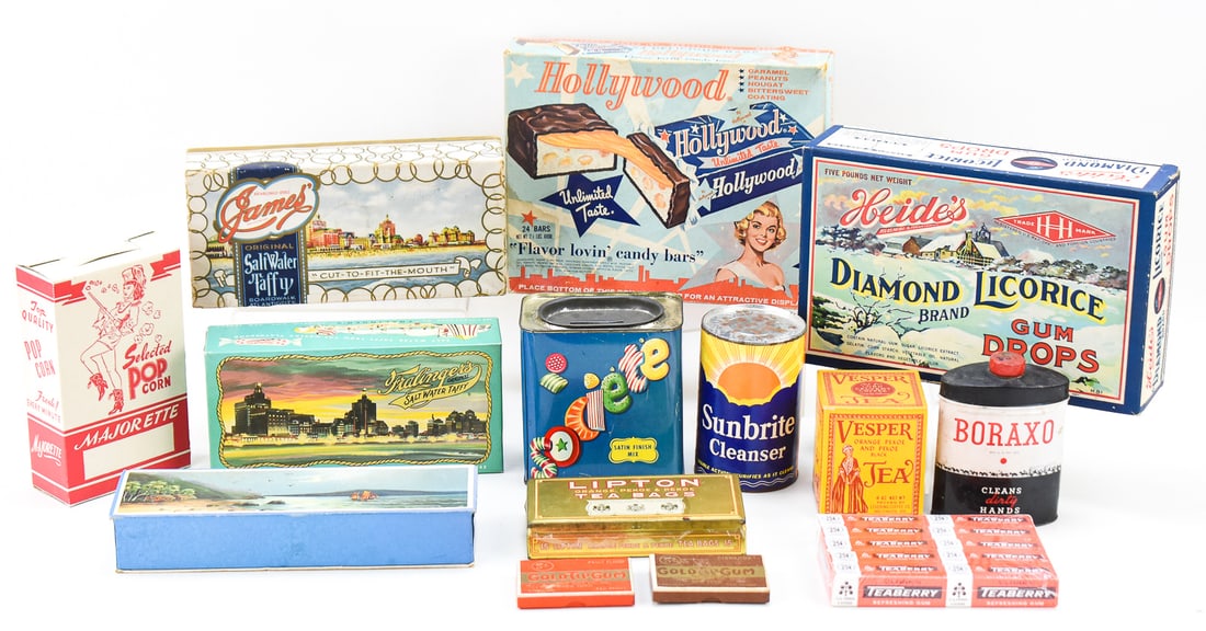 VINTAGE HOUSEHOLD ADVERTISING BOXES & TINS (1 of 4)
