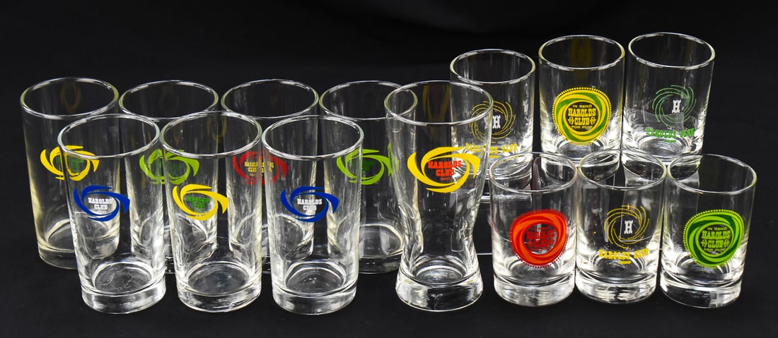 14 HAROLDS CLUB RENO BAR GLASSES, C. MID-20TH CENTURY (1 of 3)
