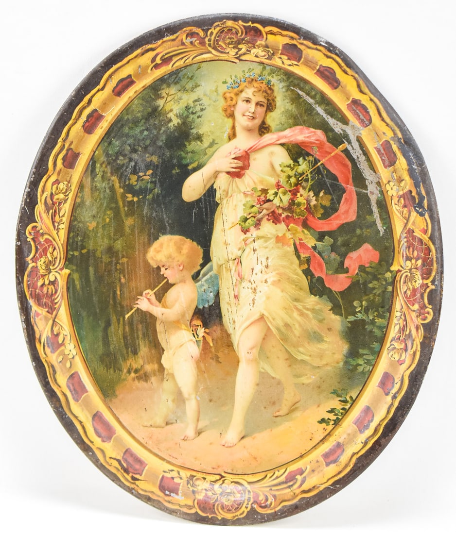 ADVERTISING TIN OVAL TRAY (1 of 2)