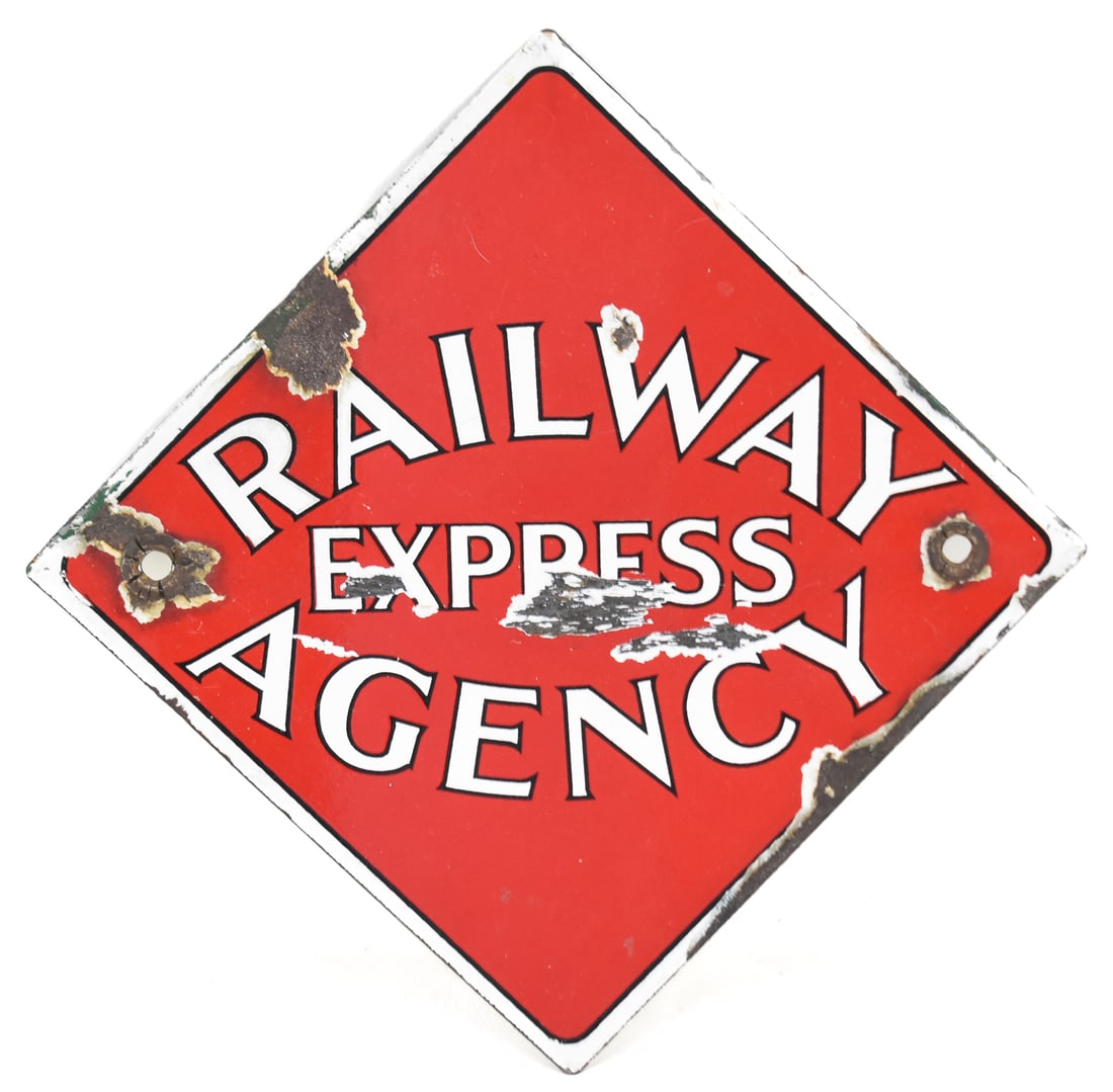 RAILWAY EXPRESS AGENCY ADVERTISING SIGN (1 of 2)