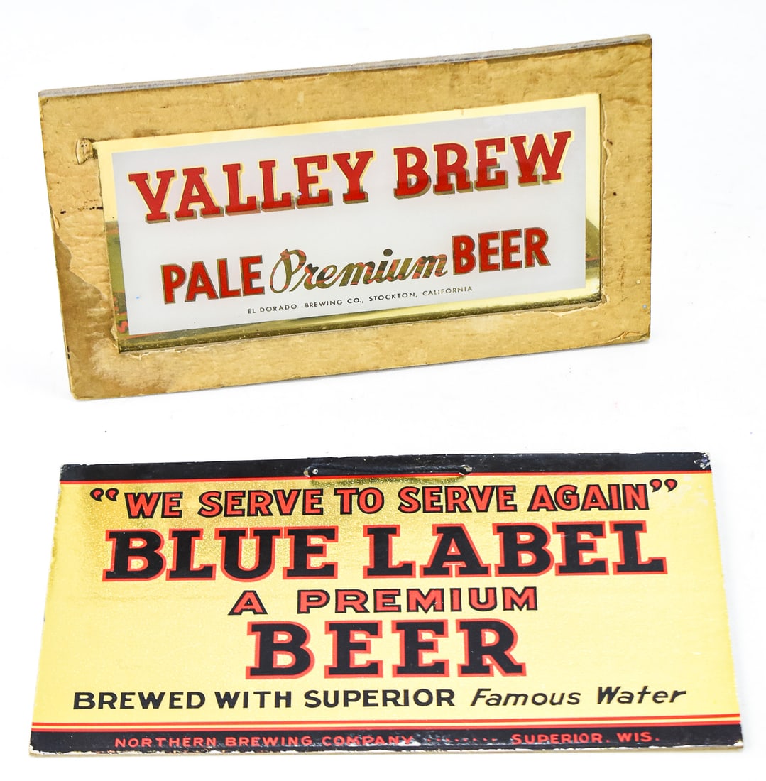 PAIR OF TABLETOP BEER ADVERTISING SIGNS (1 of 3)