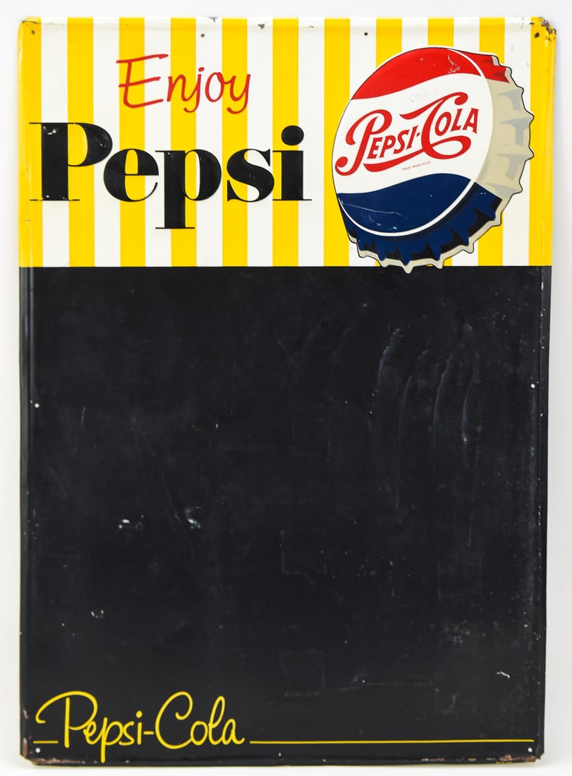 PEPSI-COLA ADVERTISING CHALKBOARD, CONTINENTAL CAN COMPANY, C. 1955 (1 of 2)