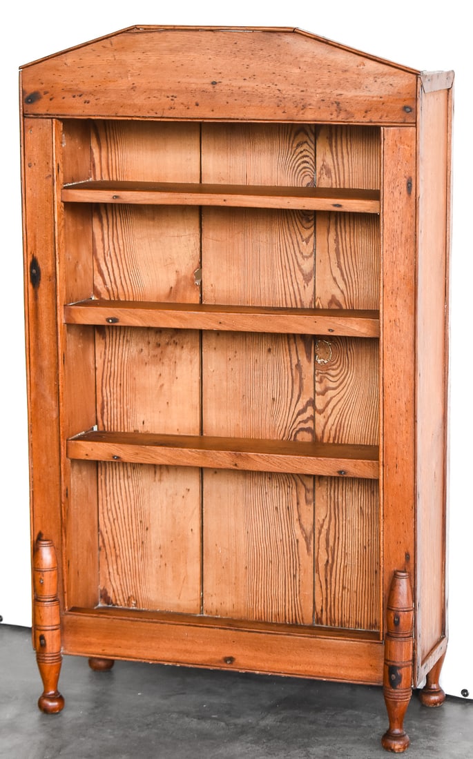ANTIQUE OPEN PINE BOOKCASE (1 of 2)