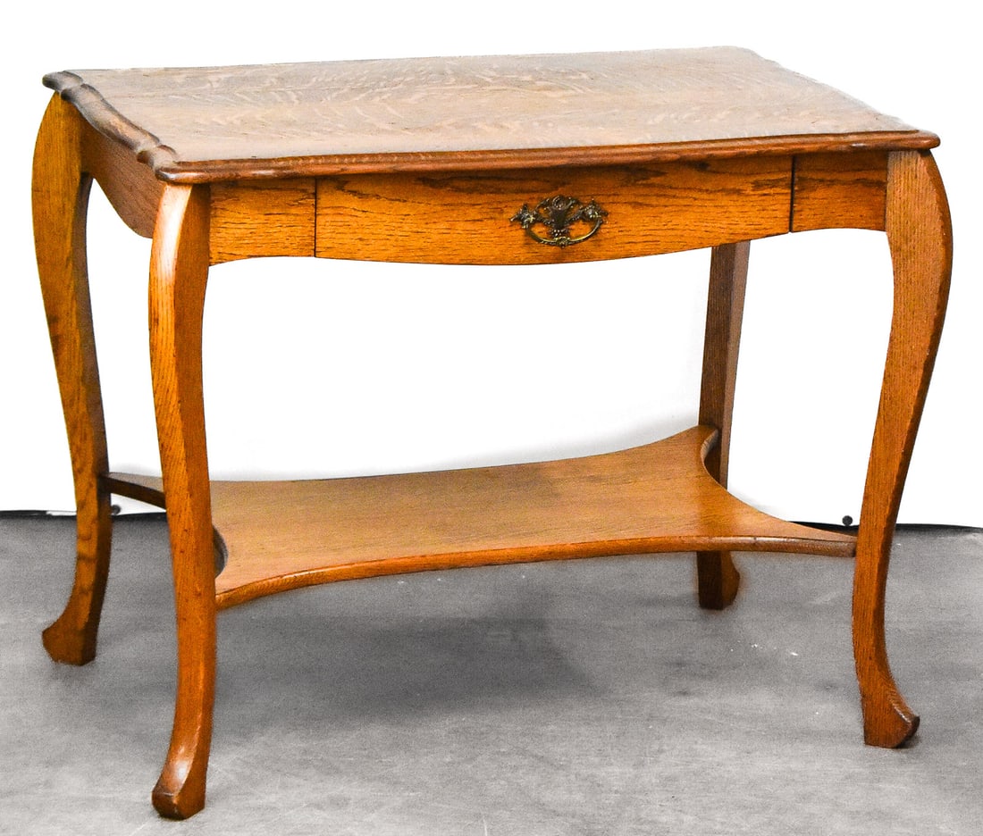 GOLDEN TIGER OAK LIBRARY TABLE (1 of 3)