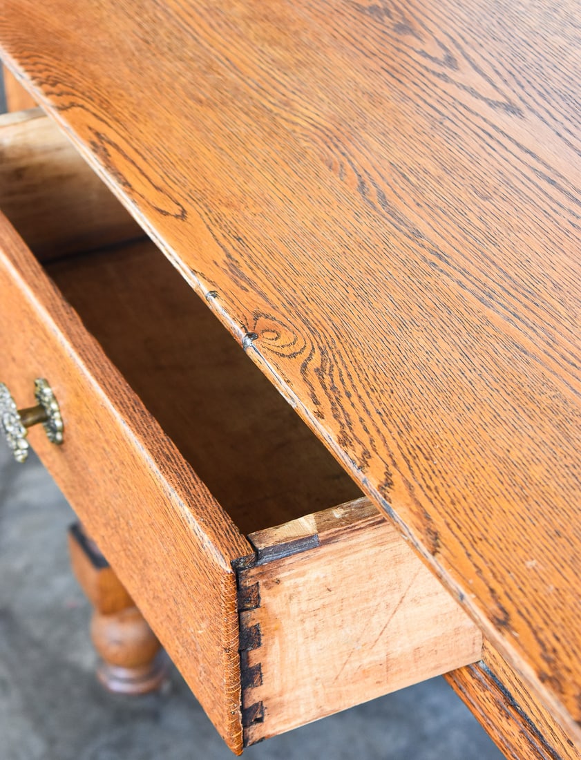 ANTIQUE OAK KITCHEN WORK TABLE - 2