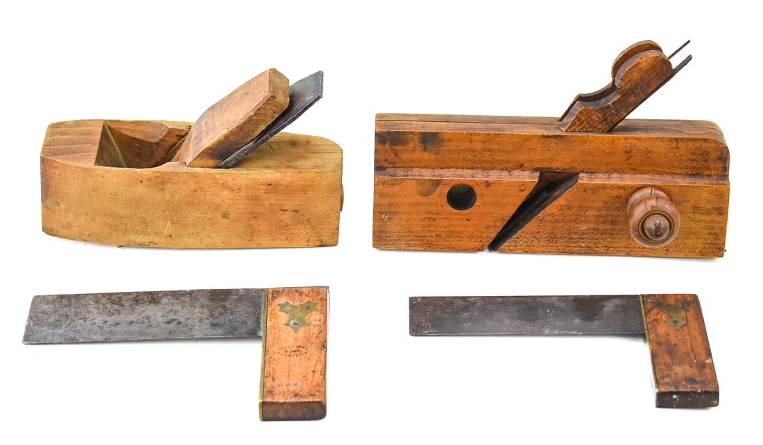 ANTIQUE HAND PLANES & CARPENTER'S TRY SQUARES: AUBURN TOOL CO., OHIO TOOL CO. (1 of 2)