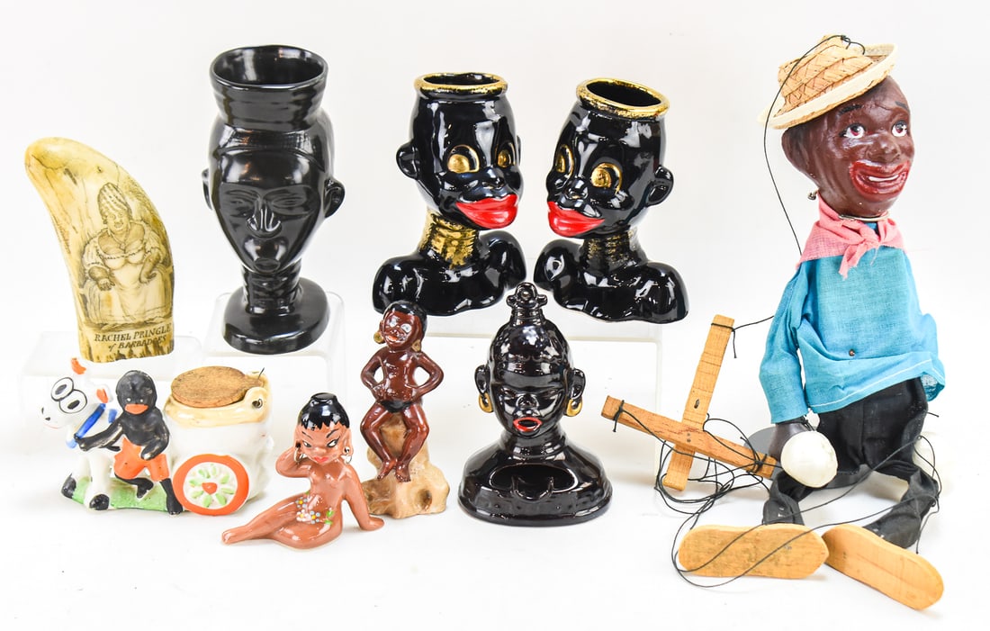 ASSORTMENT OF BLACK AMERICANA: VASES, MUG, ASHTRAYS (1 of 5)