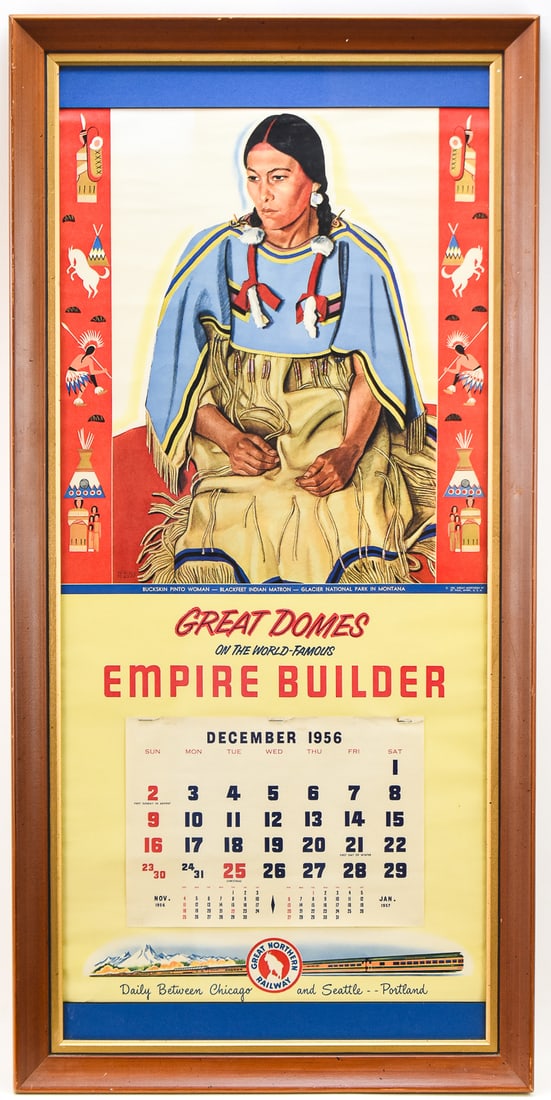 ORIGINAL 1956 GREAT NORTHERN RAILWAY ADVERTISING CALENDAR (1 of 7)