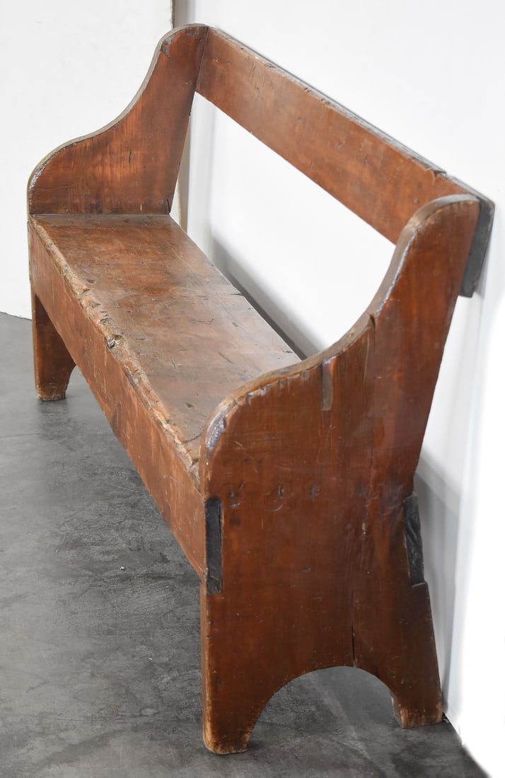 PRIMITIVE COUNTRY PINE BENCH - 2