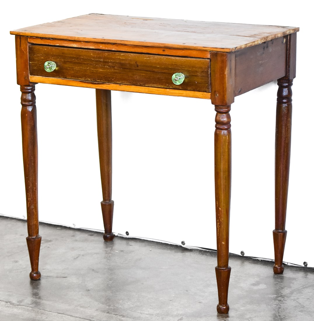 PRIMITIVE PINE SIDE TABLE OR WRITING DESK, C. LATE 19TH CENTURY (1 of 3)