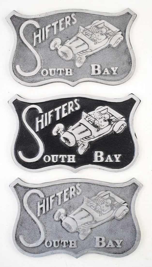 TRIO OF SHIFTERS SOUTH BAY CAR CLUB PLAQUES (1 of 2)