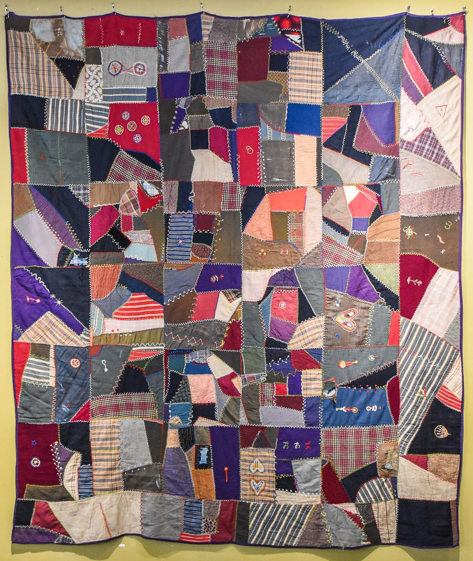 CRAZY QUILT WITH EMBROIDERED DETAILING (1 of 3)
