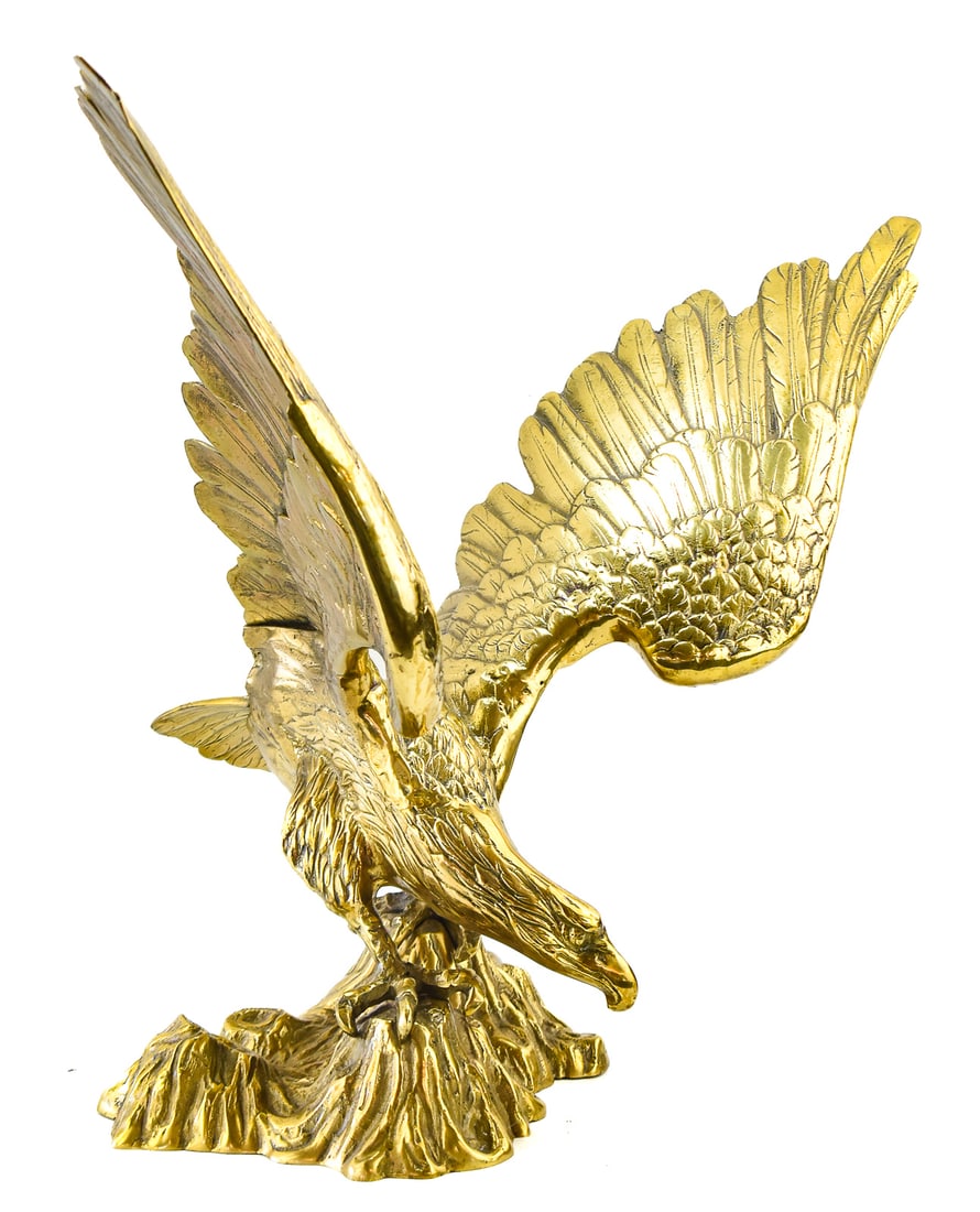 SOLID BRASS EAGLE STATUE - 2