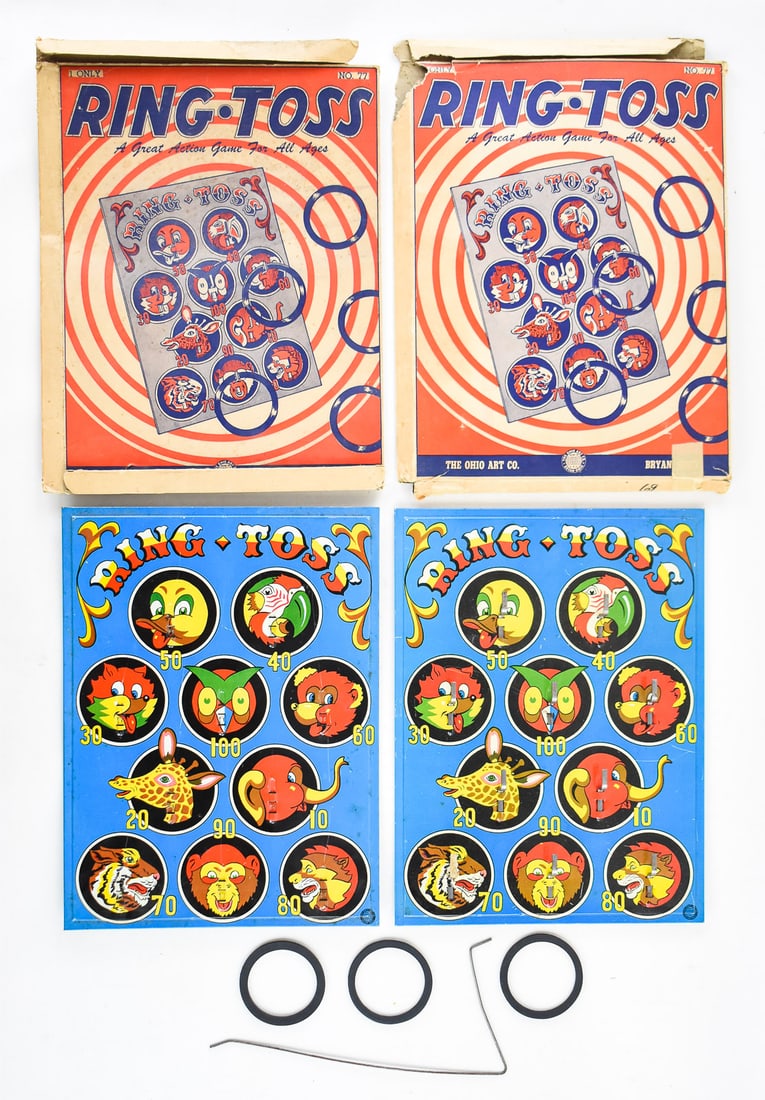THE OHIO ART COMPANY TIN LITHO RING TOSS GAMES, C. 1950s (1 of 3)